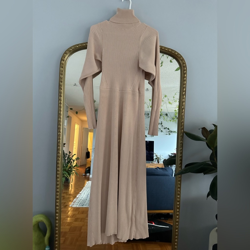 NWOT Zara Cream Long Sleeve Turtleneck Dress S